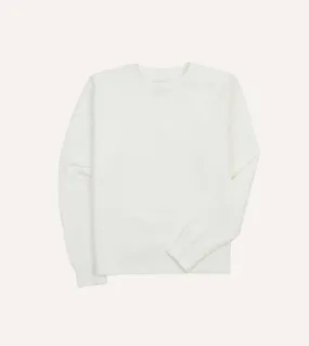 White Waffle Knit Long-Sleeve Hiking T-Shirt Soft and Cozy