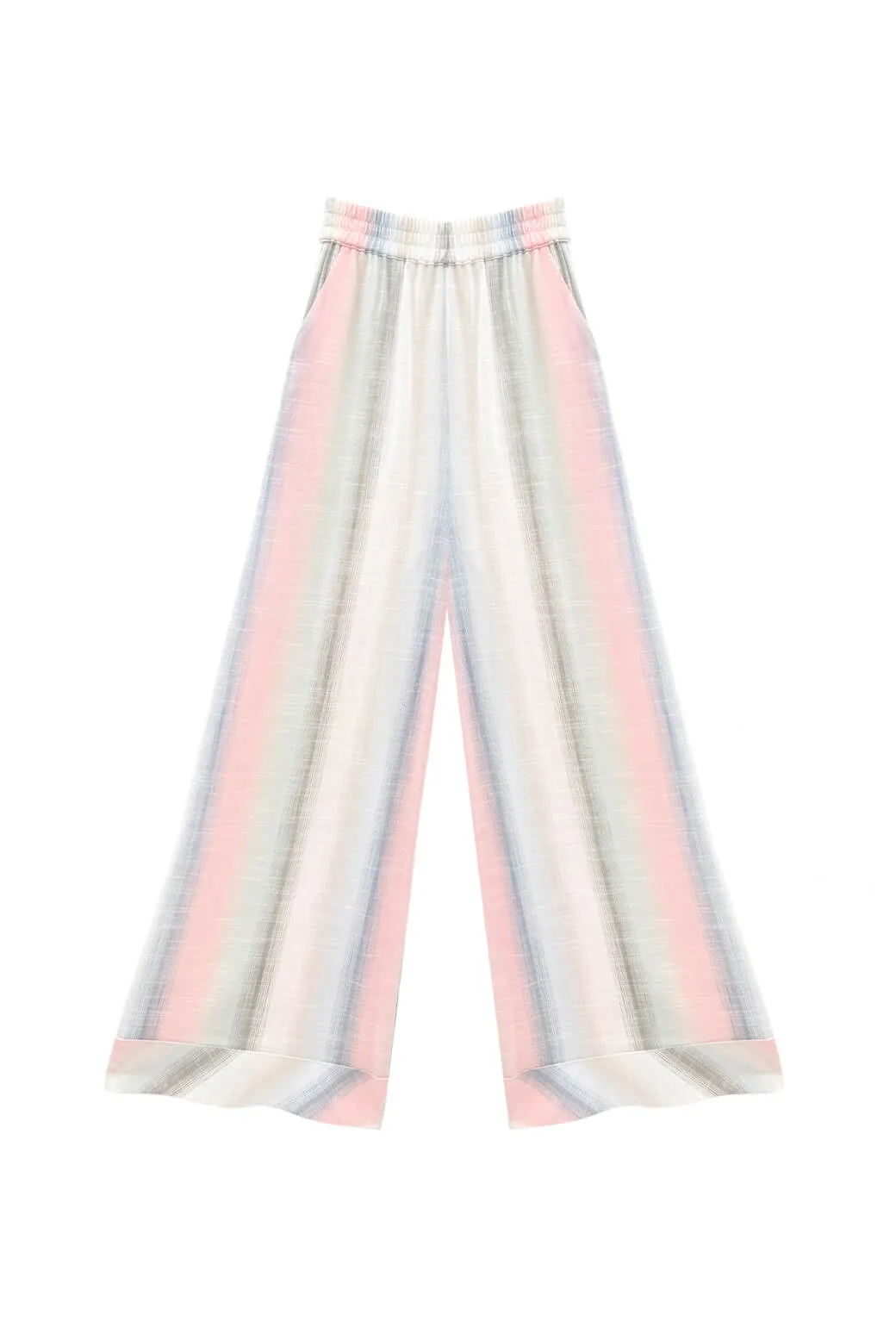 Multi Pocket System RecycledPolyester Wide Leg Trouser - Lake Stripe