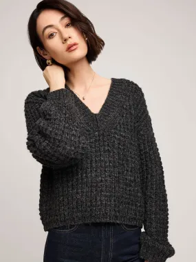 Soft Brushed Lining Ribbed Hem WILLOW SWEATER - HEATHER OAT