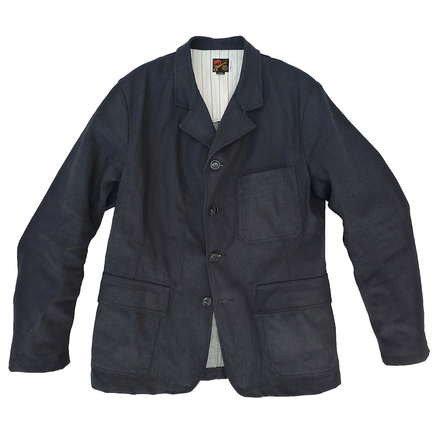Continental Sportcoat - JC Black Denim Durable AbrasionResistant Panels Reused Cloth