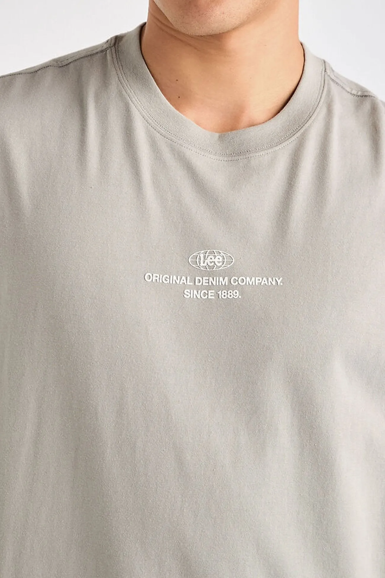 High Density Weave Comfortable fit Denim Co Muscle Tee Stone Steel