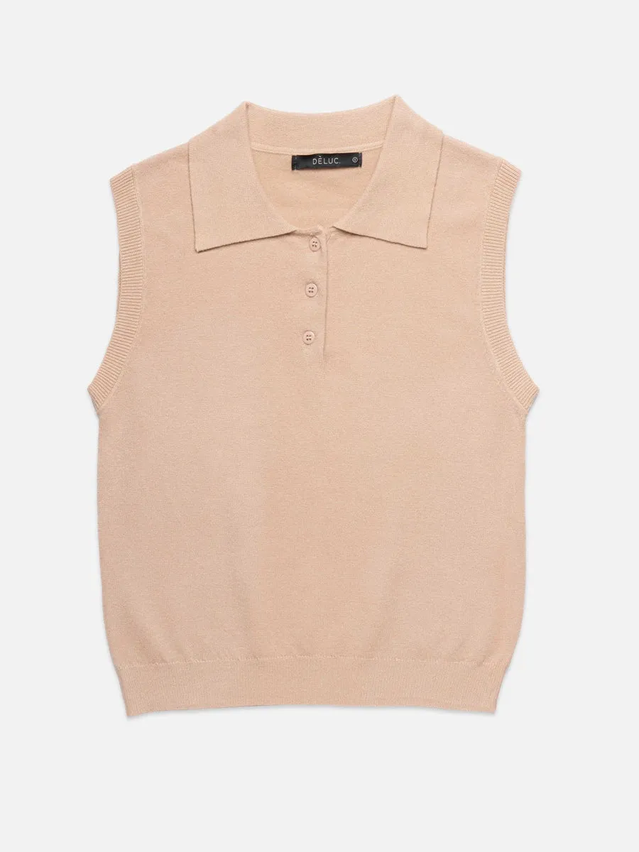 SnagFreeKnit CASSIO KNIT TOP - BEIGE