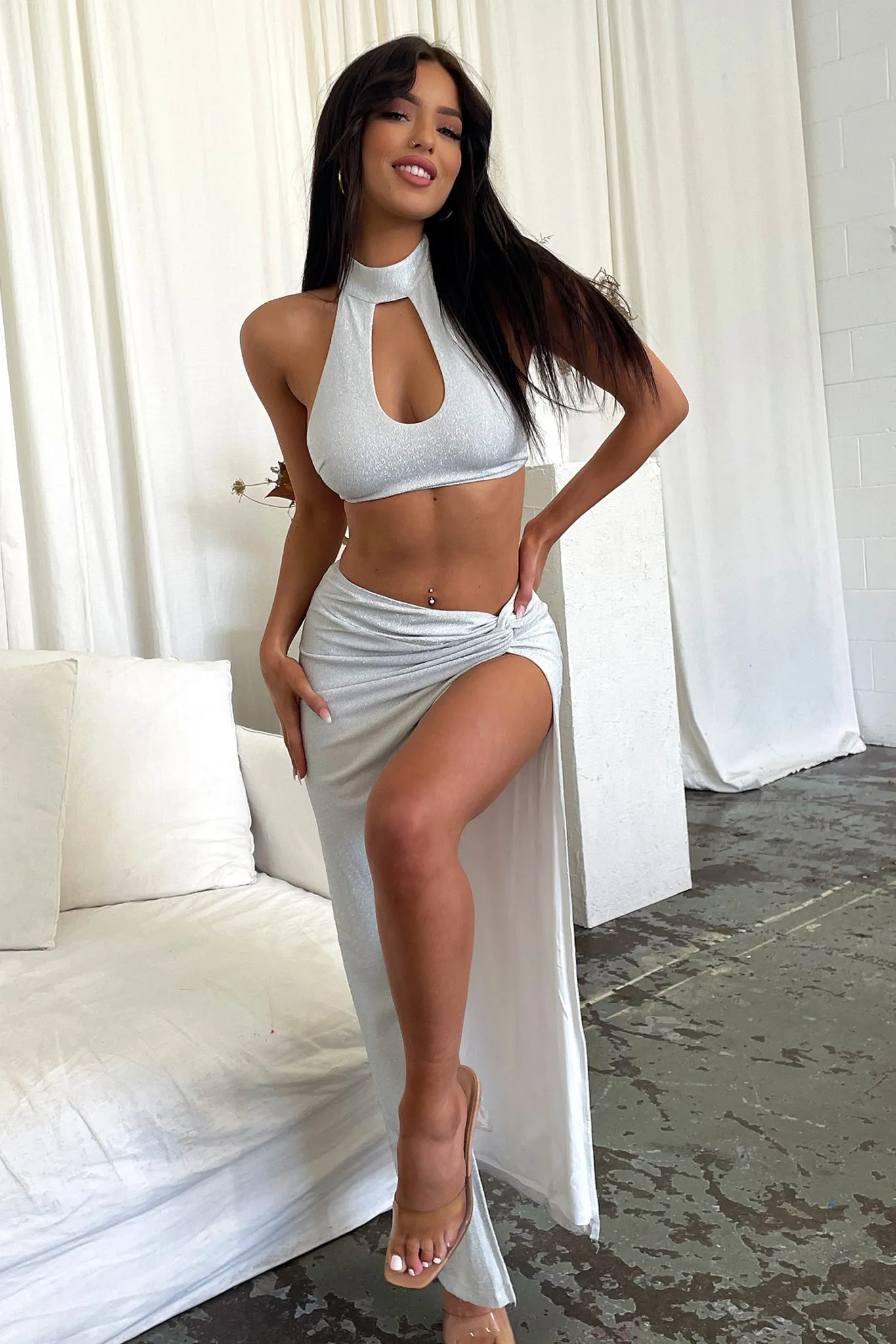 Fresh Detail Breezy Fit Winx Maxi Skirt - Silver