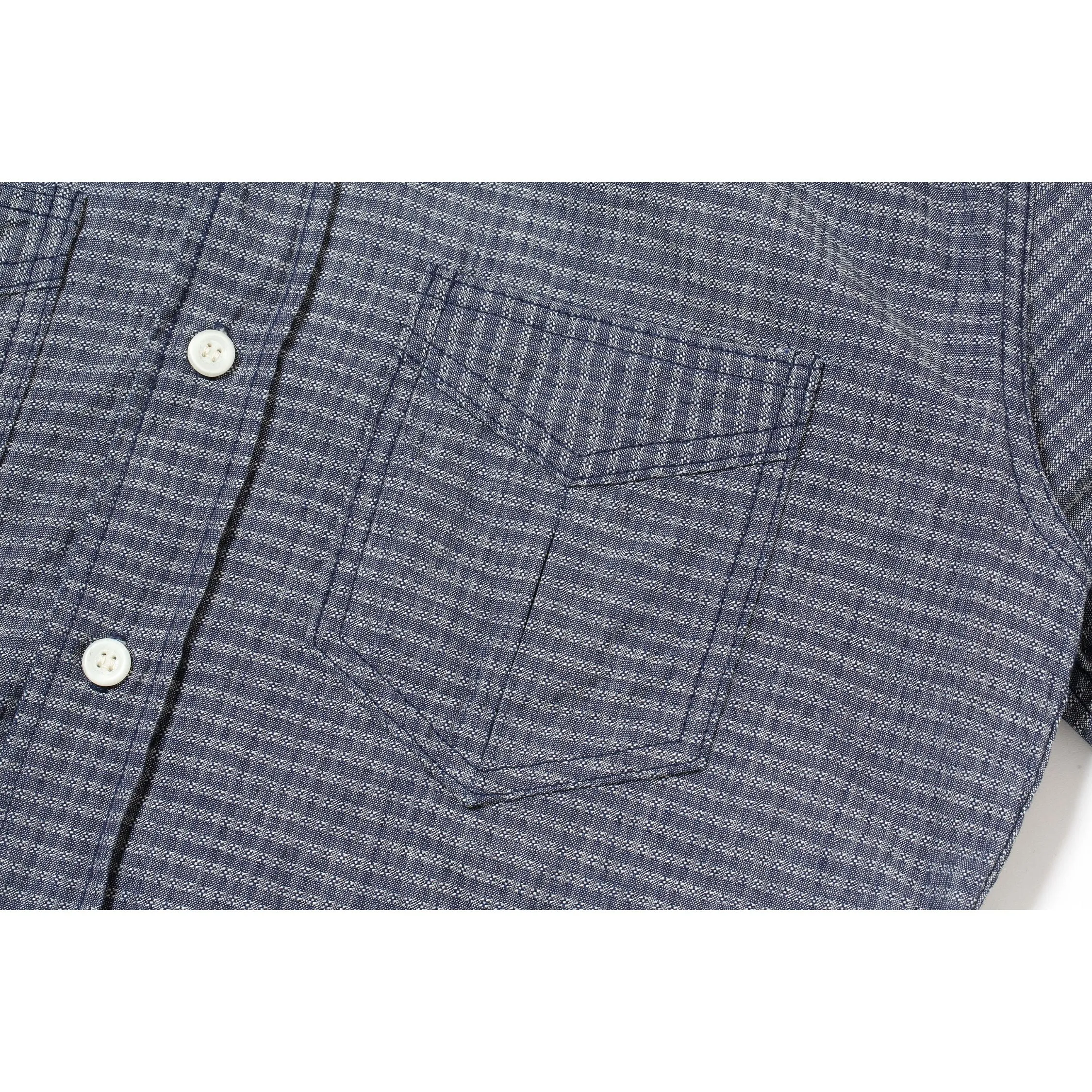 Gym Appropriate ??HOMESTEADER?? Shirt - Indigo Jacquard