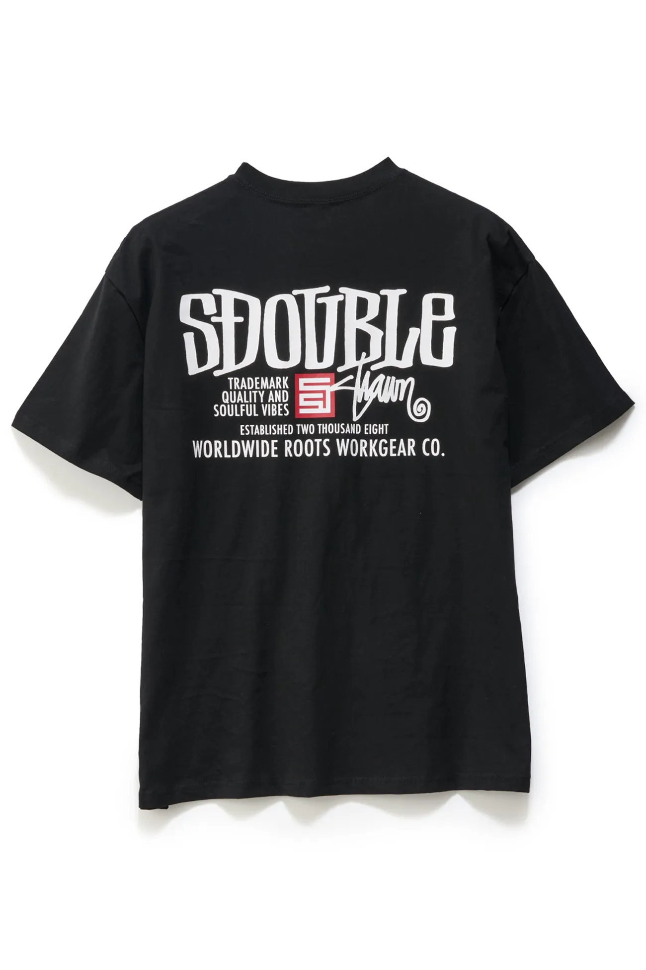 Workgear Short Sleeve Tee Black BondedShoulderTaping DoubleStitched Construction