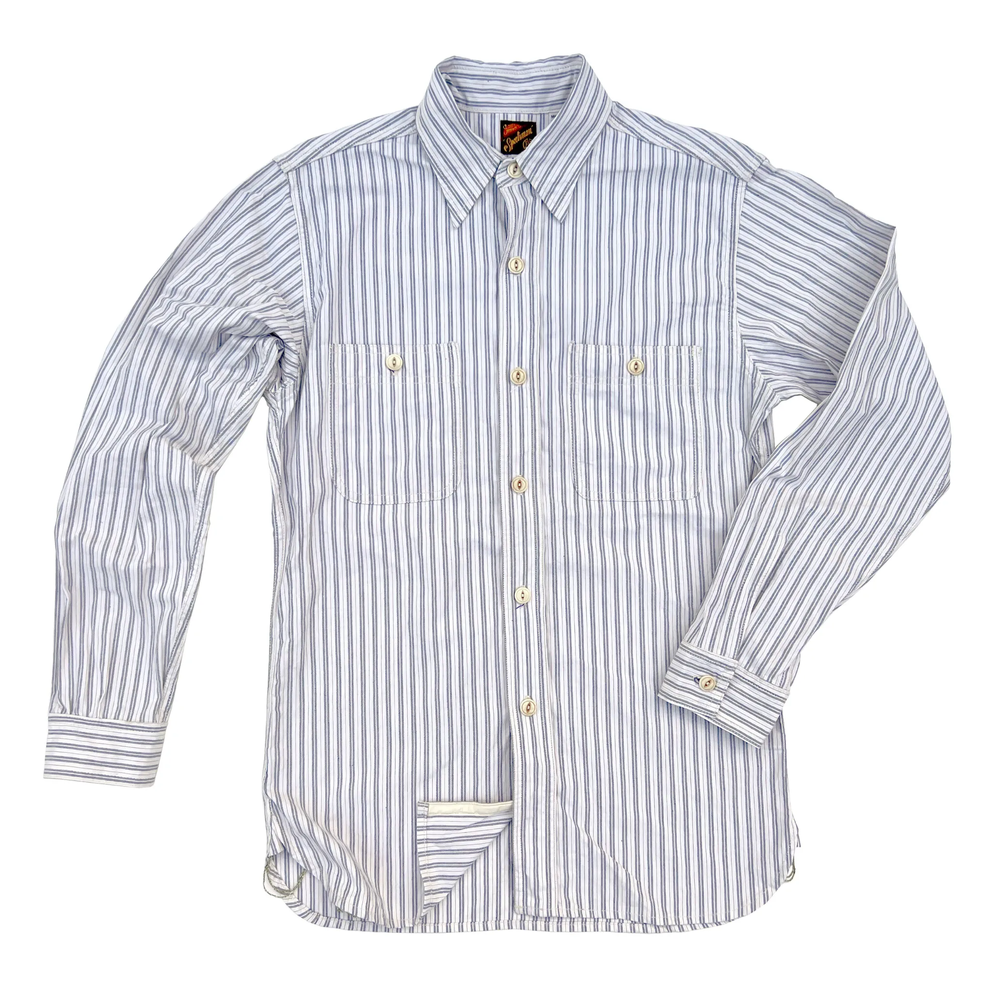 Non Chafe Seams Polished Placket Workman Shirt - NOS Americana Stripe - Warehouse