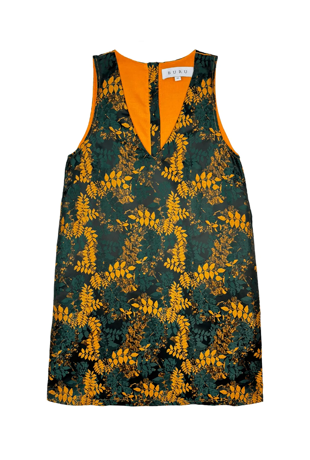 Le V Mod Dress - Emerald & Gold Sophisticated Waistband Fit Soft Balance
