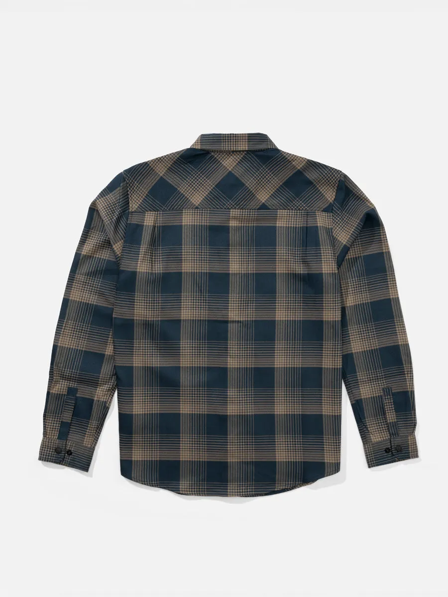ContrastPlacket Denim Shirt SALTY CREW FATHOM LONG-SLEEVE TECH FLANNEL - MIDNIGHT NAVY