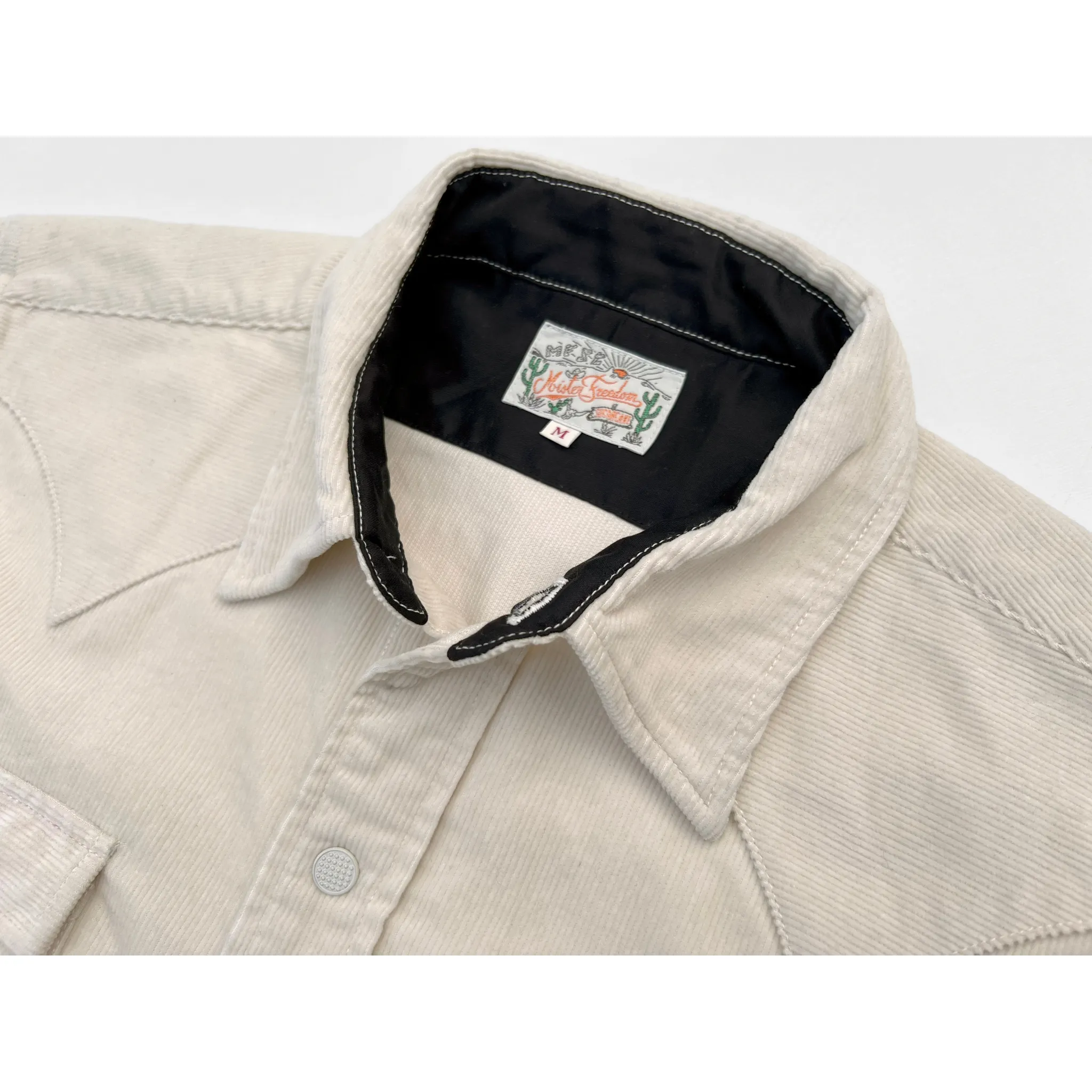 Dude Rancher Corduroy - Off-white Embellished Neckline Outdoor Adventure