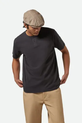 Vintage Reserve Short Sleeve Henley Black Sol Wash Soft Material