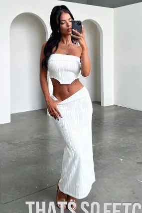 All Day Lightweight Fabric Xava Skirt- White