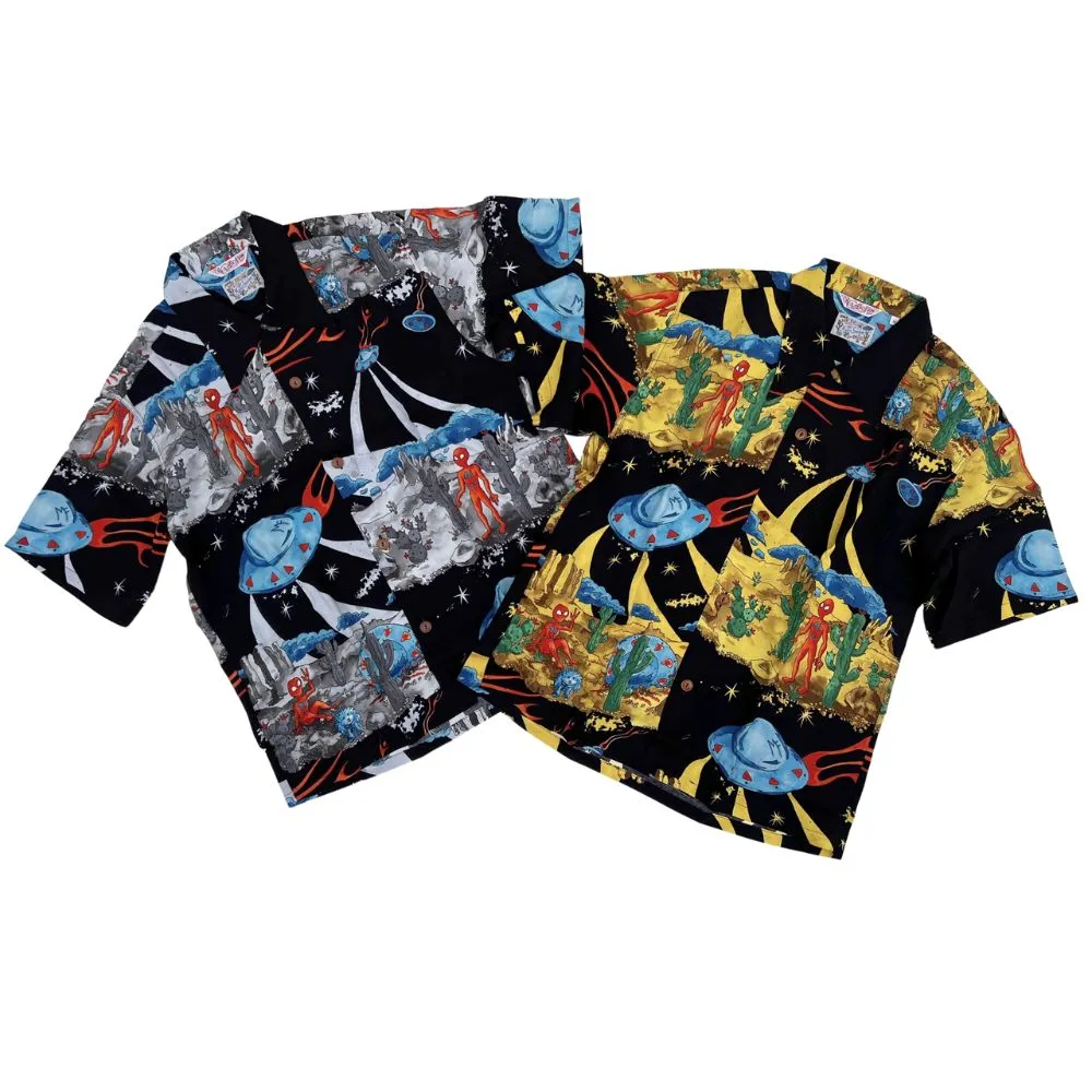 Fashionable Pick Breathable fabric ??FLYING SAUCERS?? Rock??n??Roll Shirt - Delta