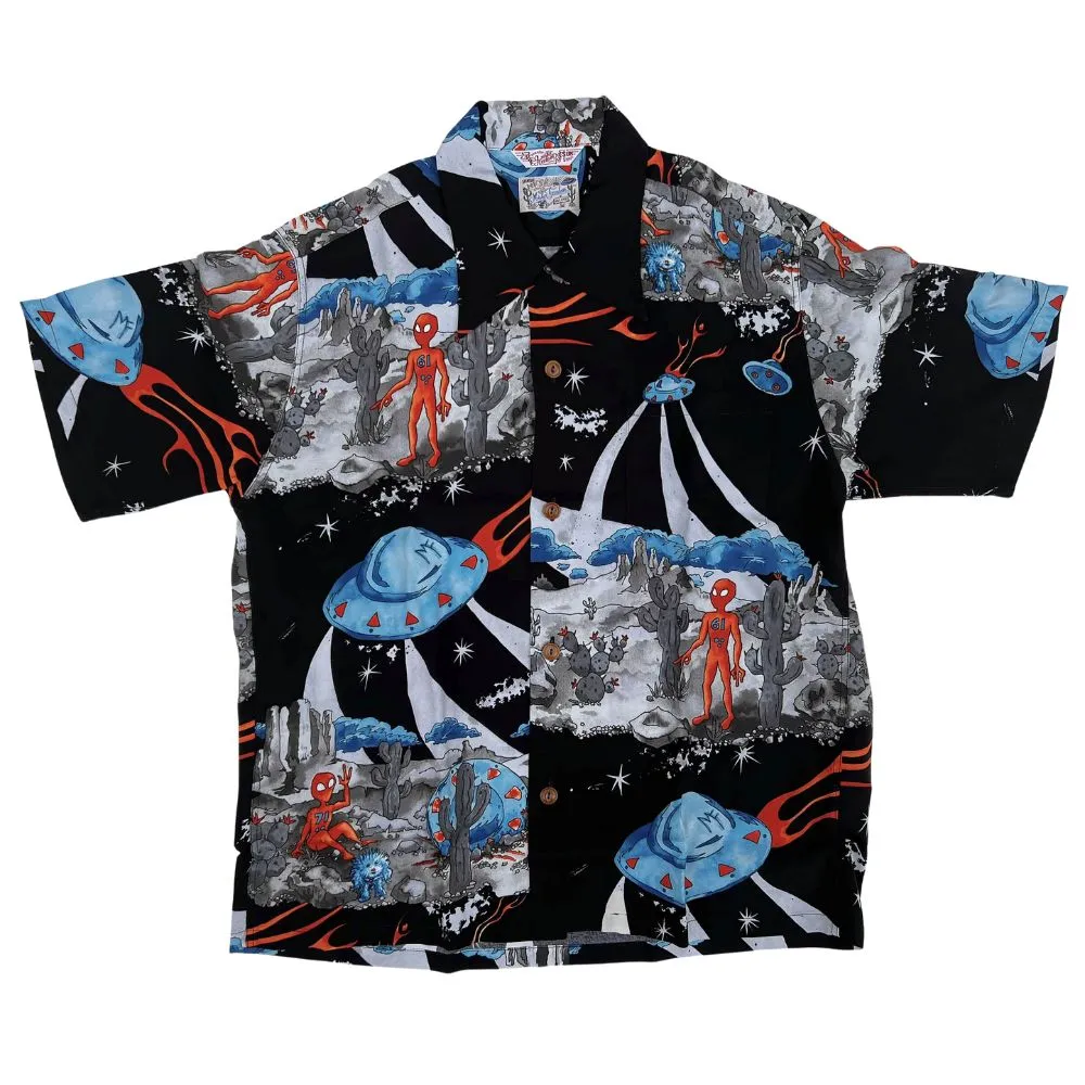 ??FLYING SAUCERS?? Rock??n??Roll Shirt - Delta Multi Pocket Design Shimmer Effect