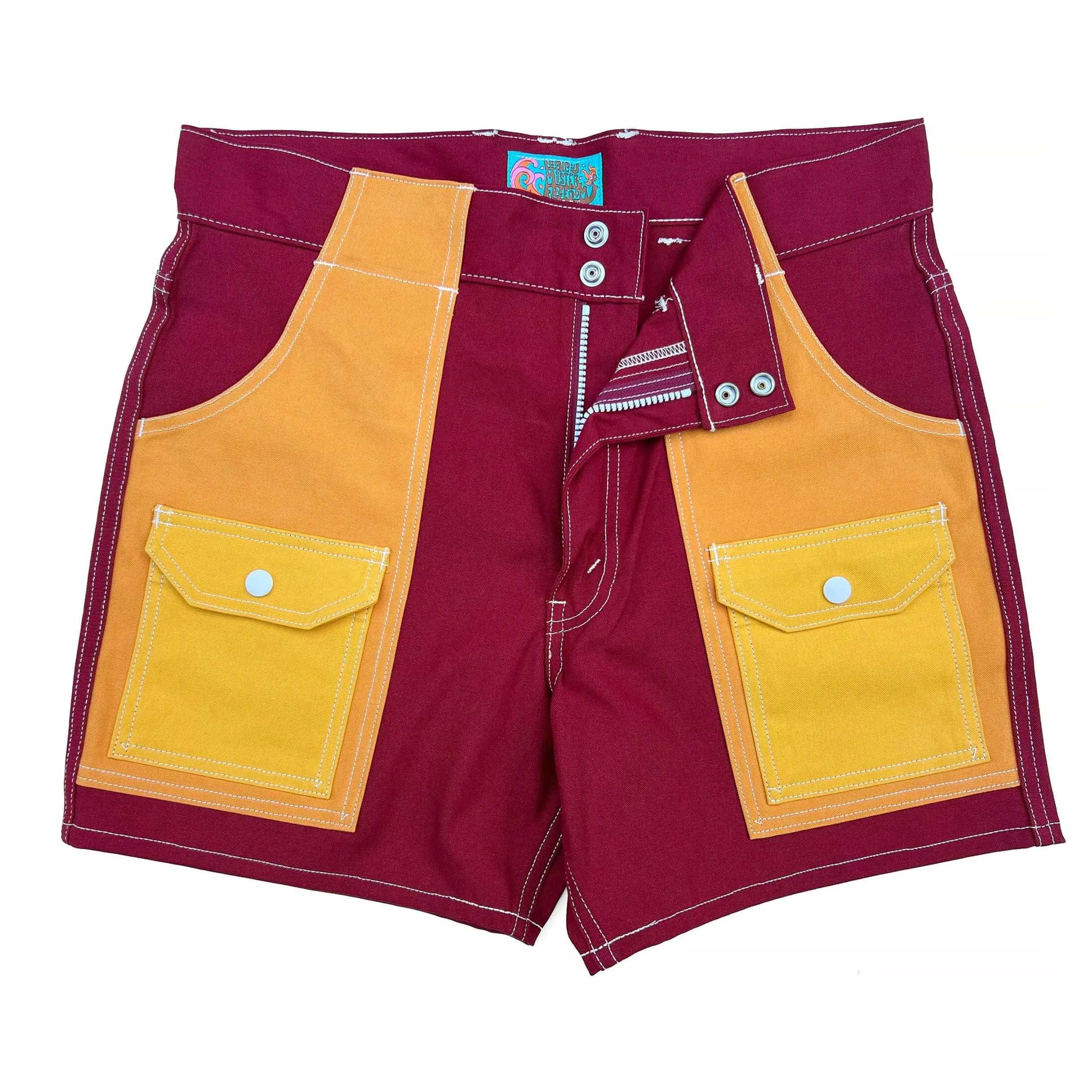 Manureva Deck Shorts "Cooper Ed." - Cerise Tutti Frutti Easy Movement Fit clubbing attire