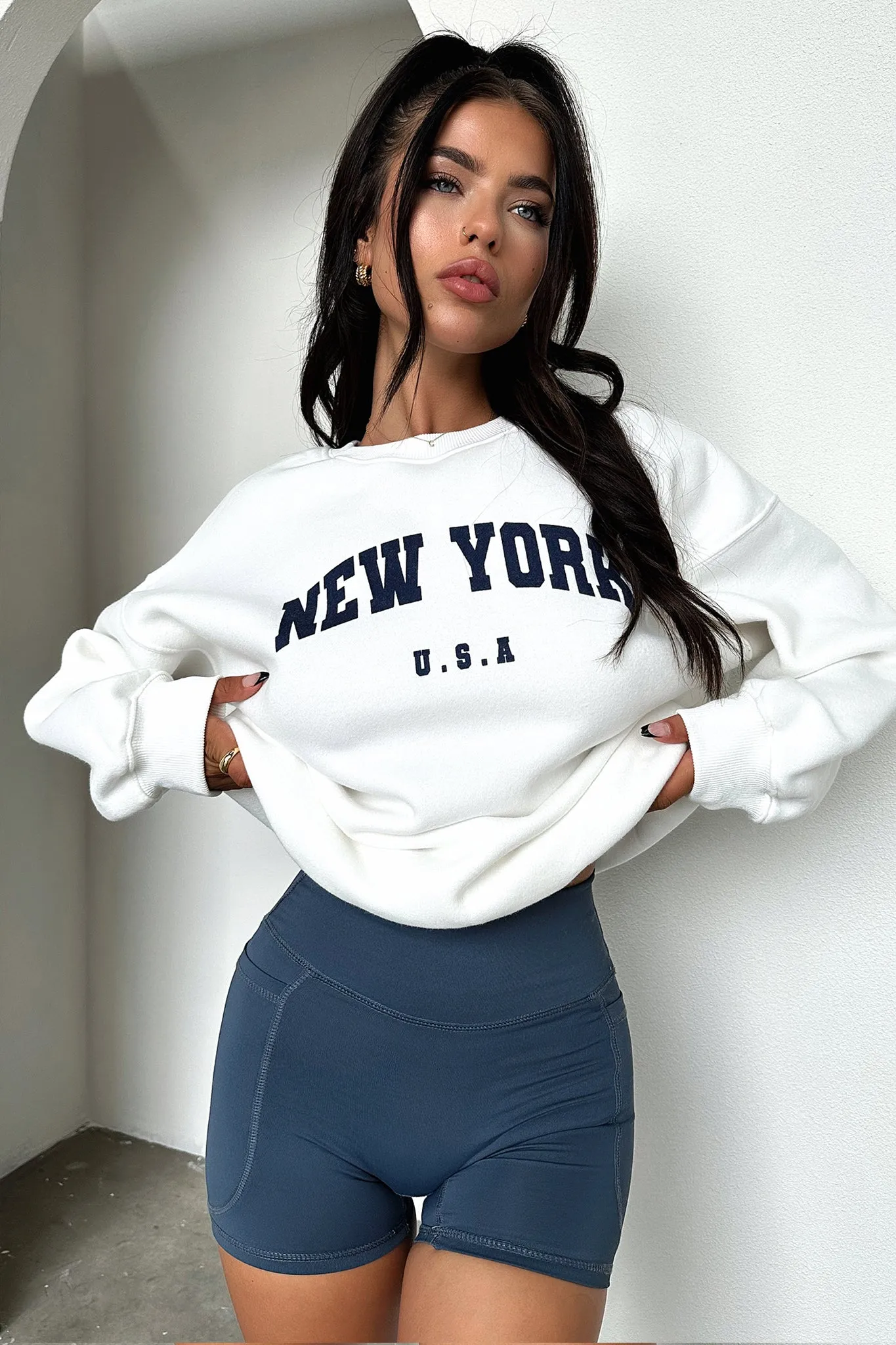 Zeke Bike Shorts - Steel Blue Hiking shorts Recycled Elastic Trim